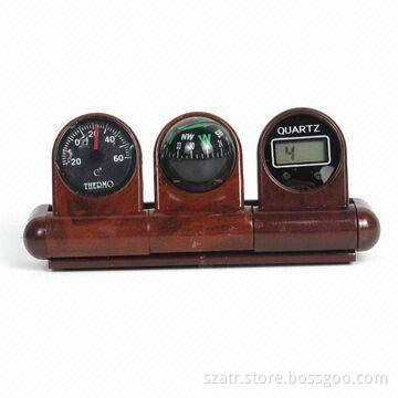 3-in-1 Clock, Compass, Thermometer, Available in Different Colors